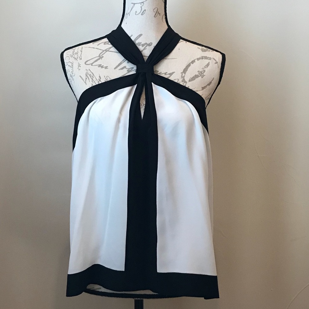 BCBGMAXAZRIA colorblock halter top